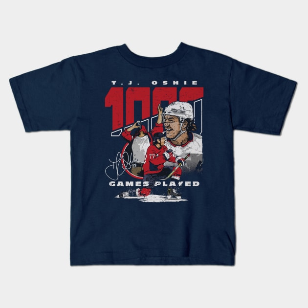 T.J. Oshie Washington 1000 Games Kids T-Shirt by artbygonzalez